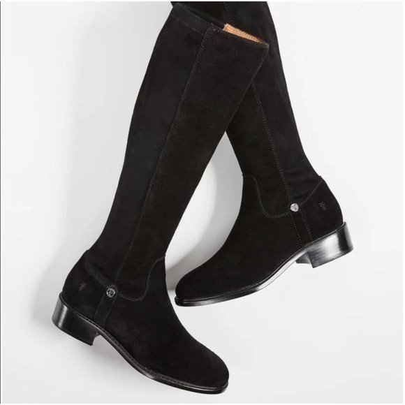 Frye Taylor Stretch Suede Riding Boots - Picture 2 of 11